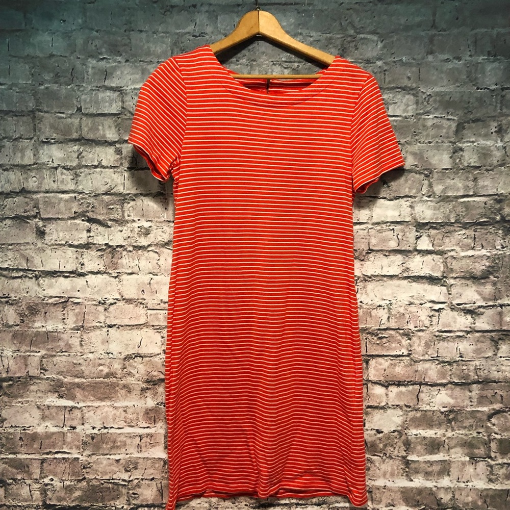 Merona Striped Dress Zip Up Back Small